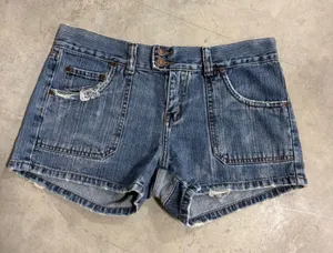 Abercrombie & Fitch Vintage Y2K Distressed Denim Shorts Medium Wash Size 8 thumbnail 1