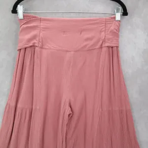 Rewash Pink Boho Wide Leg‎ Palazzo Pants Flowy High Waist Tie Front M Medium thumbnail 6