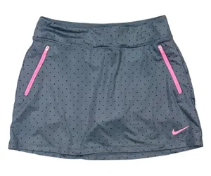 Nike Golf Dri Fit Skirt Womens Small Polka Dot gray / Pink Zip Pockets Athletic thumbnail 1