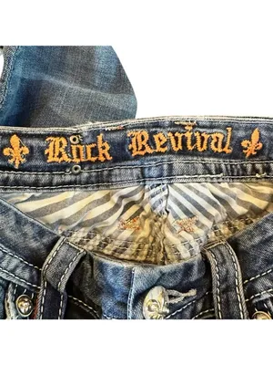 Rock Revival Maggie B21 Bootcut Jeans Women’s 27 Embellished Y2K Medium Wash thumbnail 8