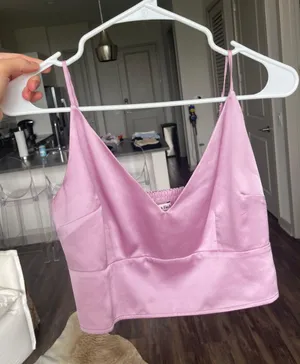 Abercrombie Pink/Purple Silk Satin Tank thumbnail 2