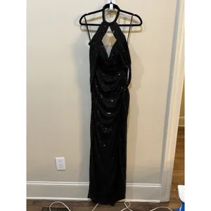 Mac Duggal Sequined Draped Sleeveless Keyhole Cowl‎ Back Gown Women's 2 thumbnail 3