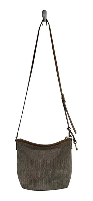 Fossil Leather Crossbody Bag Brown Purse Zippered Pockets Adjustable‎ Travel Bag thumbnail 1