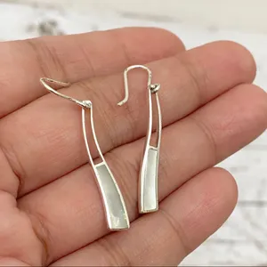 925 Mother of Pearl Inlay Dainty Earrings thumbnail 5