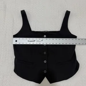 Express large square neck button front fitted vest suit top TS 3545 thumbnail 4