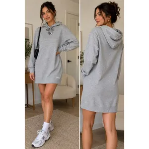 CALVIN KLEIN JEANS Hooded Sweatshirt‎ Dress Grey Small thumbnail 2