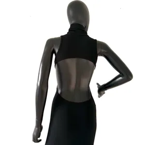 Open Back Turtleneck Maxi Dress Slim Fit Bodycon Dress Casual Dress Backless thumbnail 6