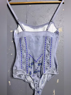 FREE PEOPLE Sara Corset Bodysuit in Blue Combo in Size Medium. thumbnail 5