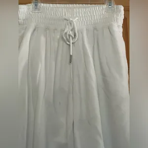 Abercrombie & Fitch drawstring high rise sweatpants white size Small thumbnail 7