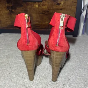 Jessica Simpson Tookie Majic Red Strappy Platform Heels Women's 7.5 B thumbnail 3