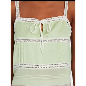 LoveShackFancy Sunny Lace Trimmed Pintucked Camisole light green thumbnail 6