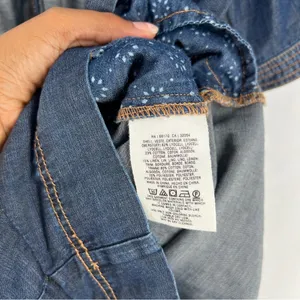 Pilcro by Anthropologie Blue Chambray Denim Tie‎ Waist Wrap Bodice V-Neck Romper thumbnail 13
