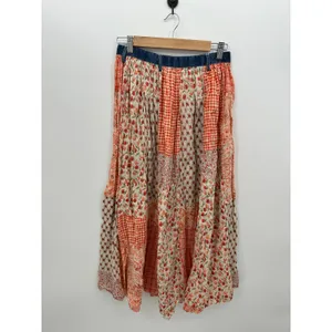 Patchwork Floral Gingham Maxi Skirt Sz XS Festival Country Boho Cottagecore thumbnail 3
