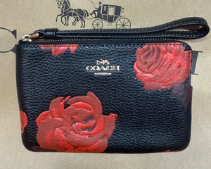 coach Corner Zip Wristlet With Floral Print ccj70 thumbnail 1