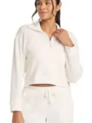 Stars Above cotton waffle cropped quarter zip pullover small thumbnail 1