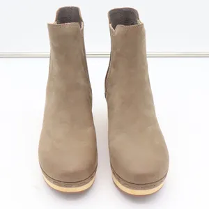 Frye and Co. Boots Womens 8.5 Odessa Chelsea Taupe Wood Heel Platform NEW thumbnail 2
