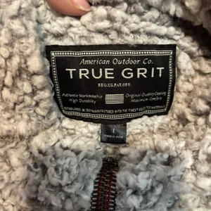 True Grit‎ Frosty Tipped Sherpa Pullover Women's Large Gray 1/4 Zip Fleece Soft thumbnail 3