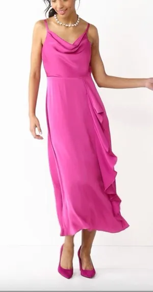 Nine West Cowlneck Maxi Satin Dress thumbnail 1