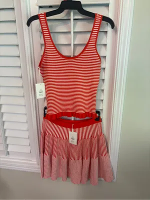 Free Assembly Orange And White Tank And Skirt Set Size Medium thumbnail 2