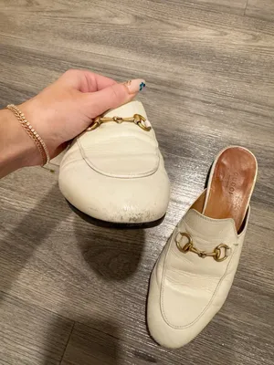 Gucci Princetown Horsebit Slipper Loafer in White Size 37.5 (7.5) thumbnail 4