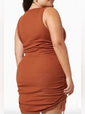Good American Rush Mini Tank Brown Sleeveless Dress Rushed to Length Size 3X thumbnail 3