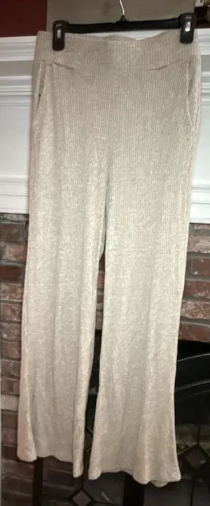 Gaiam Women's Ribbed Knit Wide Leg Lounge Pants thumbnail 1