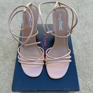 Boutique Nude Faux Patent Leather Strappy Heels thumbnail 2