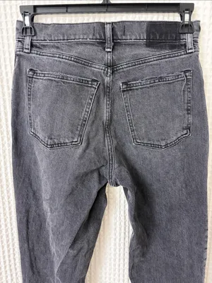 Abercrombie The 90’s Straight Ultra High Rise Split Hem Black Jeans, Size 29/8 thumbnail 8