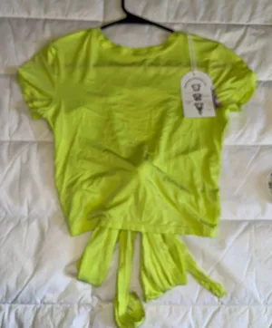 Neon Lime Tie-Back Crop Top - Women thumbnail 1