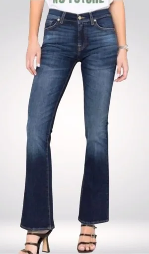 7 for all mankind vintage style boot cut studded pocket detail size 28 thumbnail 1
