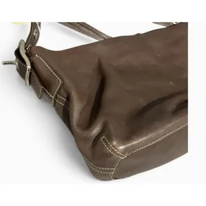 Vintage Coach Legacy East West 1417 Brown Leather Shoulder Bag Y2K Tassel thumbnail 5