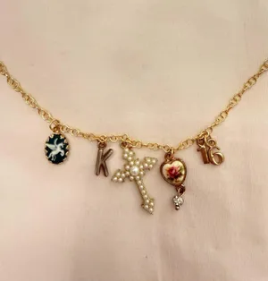Custom Charm Necklace Gold thumbnail 1