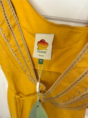 Farm Rio Yellow Bananas Euroflax™ Premium Linen Maxi Wrap Dress Woman’s Size Xs NWT thumbnail 9