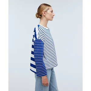 Madewell Easy Long-Sleeve Rugby Tee Contrasting Stripe Pure blue XS NWT thumbnail 2