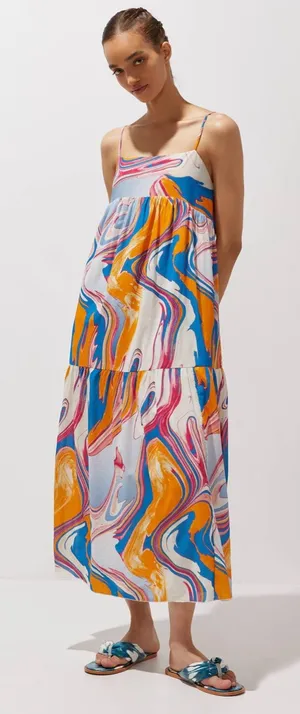 Anthropologie / Peter Som | Marbled Maxi Dress, XS thumbnail 1