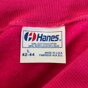Vintage 80s Hanes Lake Tahoe Goose‎ Graphic Sweatshirt Pink Made in USA Large thumbnail 4