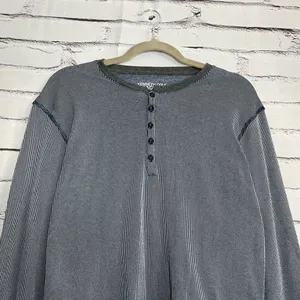 Kenneth Cole Reaction Gray Long Sleeve Tee 1/4 Button SZ XL Relaxed Loose Fit thumbnail 6