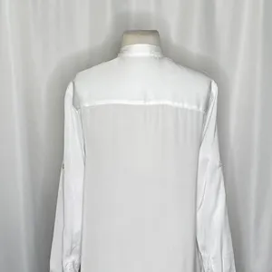 SUMMERSALT The Silky Luxe Short Effortless Shirtdress Cover-Up Solid‎ White XS thumbnail 9
