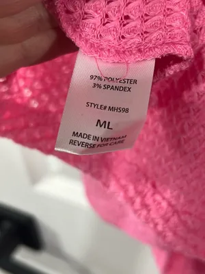 Andree By unit waffle knit top in Pink thumbnail 7