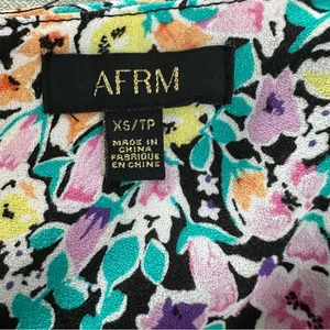 AFRM Revolve Floral Retro Puff Long Sleeve Mini Dress Size XS thumbnail 5