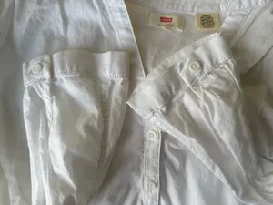 Levi’s V-Neck White Shirt XS 3/4 Sleeves thumbnail 5