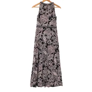 INC Paisley Sleeveless Maxi Dress Womens‎ Size M Black Pink Boho Vacation Resort thumbnail 4