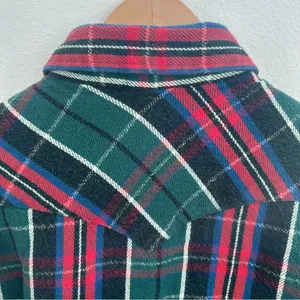 Wrangler green plaid flannel shirt thumbnail 8