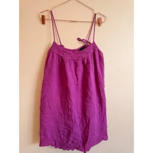 Gap Swing Dress Size S Purple Cattelya Orchid‎ Cotton Gauze Embroidered Boho thumbnail 4