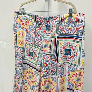 Eloquii Women’s Boho Mosaic Print Cotton Wide Leg Cropped Pull On Pants‎ Sz 20 thumbnail 6