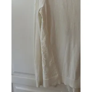 Ann Taylor Womens White Lace Panel Long Sleeve‎ Sweater Cotton Blend Size S thumbnail 4