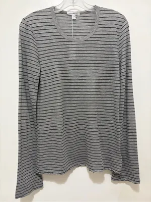James Perse Bell-Sleeve Striped Tee Heather Grey & Black Size Medium NWT thumbnail 5