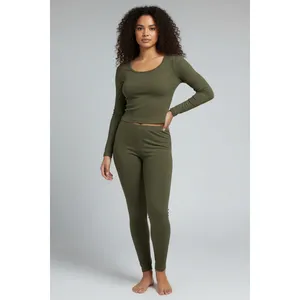 No Boundaries Womens Top Sz S Green Seamless Rib Knit Crop Long Sleeve Casual thumbnail 2