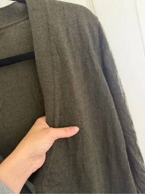 Pendleton Dark Green 100% Merino Wool Long Cardigan Sweater Size Large HOLES thumbnail 5