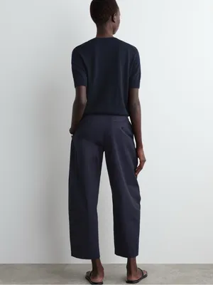 COS Pleated Barrel Leg Chinos in Navy Women’s Size‎ 2 thumbnail 3